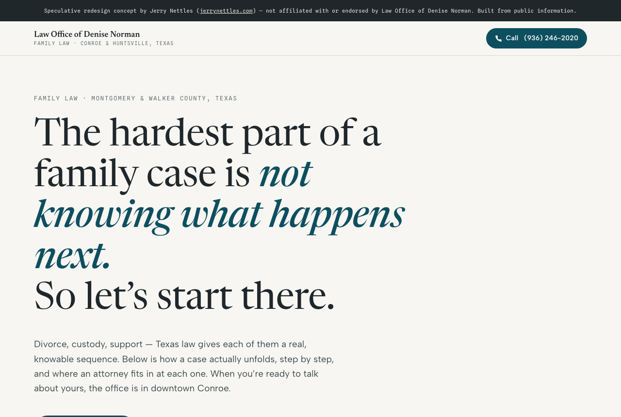 Redesigned homepage concept for a family-law firm